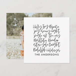Moderna handskrivna typografi Julkort med foton