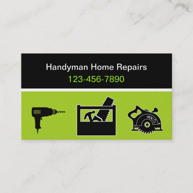 Moderna handymanvisitkortar visitkort (Framsida)