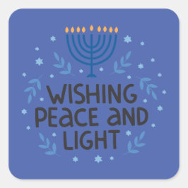 Moderna Hanukkah-menorah-fyrkantiga klistermärken