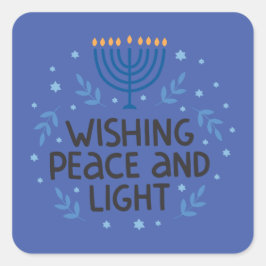 Moderna Hanukkah-menorah-fyrkantiga klistermärken