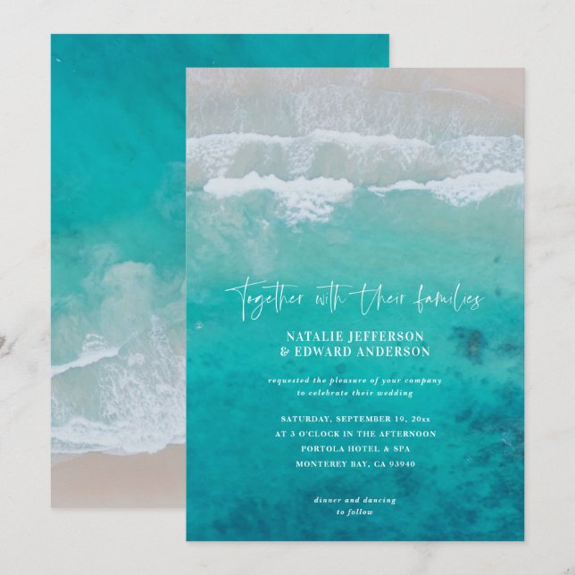 Moderna havsstrandskript och tropiska eleganter (Fram/baksida)