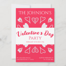 Moderna Hearter i valentines day Party Inbjudningar