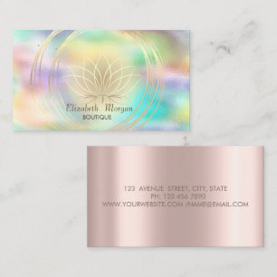 Moderna Holografiska, Roséguld, Guld Cirklar Lotus Visitkort
