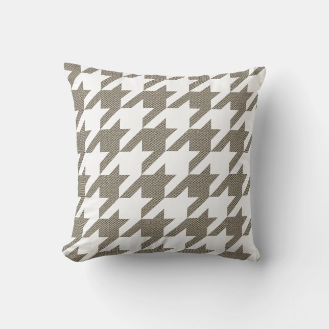 Moderna Houndstooth, vit med struktur Kudde (Framsida)