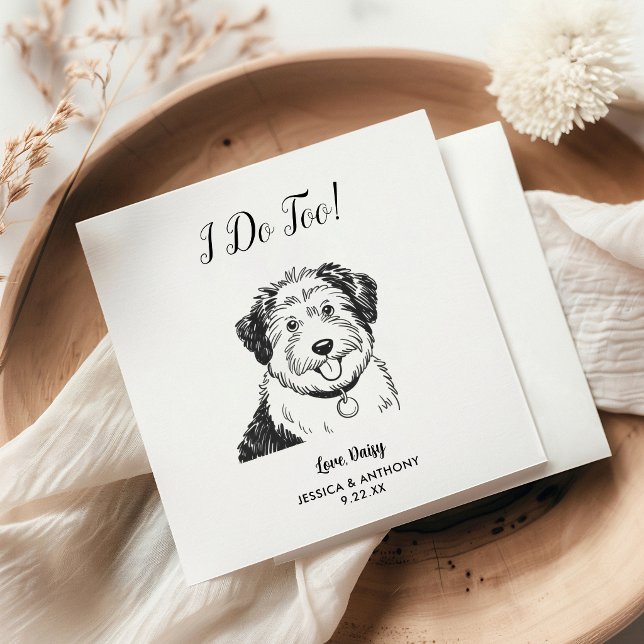 Moderna hundbröllops cocktail servetter  (Skapare uppladdad)