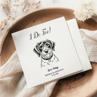Moderna Hundbröllops Cocktailservetter Pappersservett