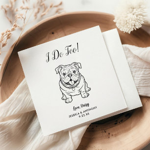 Moderna Hundbröllops Cocktailservetter Pappersservett