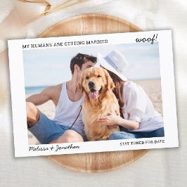 Moderna Husdjursfoto Hund Bröllop Förlovning Meddelande