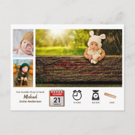 Moderna ikoner för fotokollage i BABY STATS Vykort