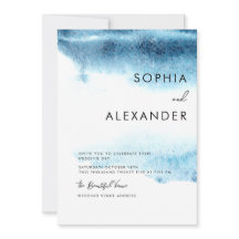 Moderna inbjudningar till bröllop på vattenfärgen.