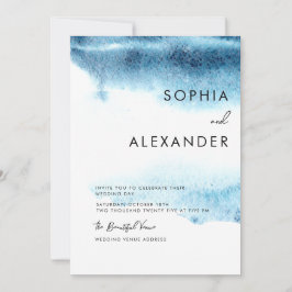 Moderna inbjudningar till bröllop på vattenfärgen.