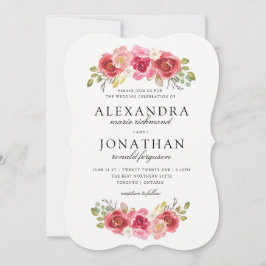 Moderna inbjudningar till Rosa och rött bröllop