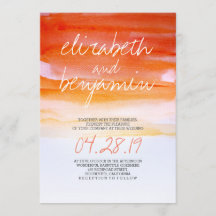 Moderna inbjudningar till vattenfärgsbröllop