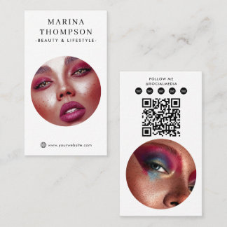 Moderna Influencer-foton Sociala Media QR-kod Visitkort