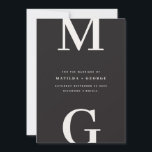 Moderna initialer fet grafisk typografi bröllop spara datumet<br><div class="desc">Moderna initialer fet grafisk typografi bröllop spara datum-kort. Med modern,  elegant typografi och randigt bakgrundsdesign. Färgerna kan anpassas.</div>