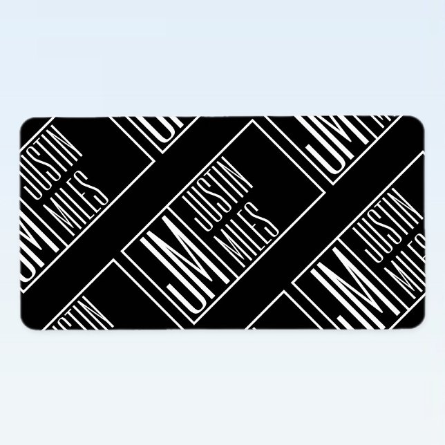 Moderna initialer med namnmonogrammönster adressetikett (Skapare uppladdad)