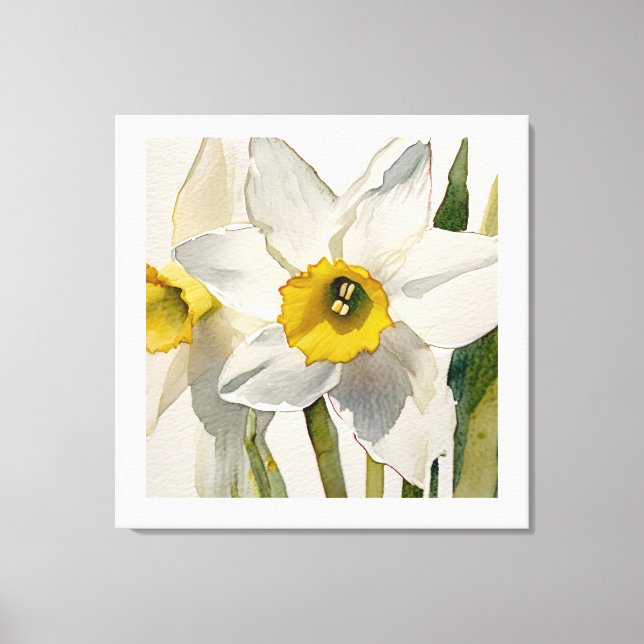 Moderna Iris Akvarell Blommor Canvastryck (Framsida)