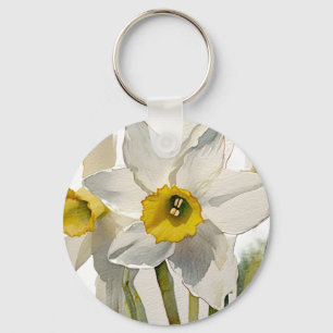 Moderna Iris Akvarell Blommor Nyckelring