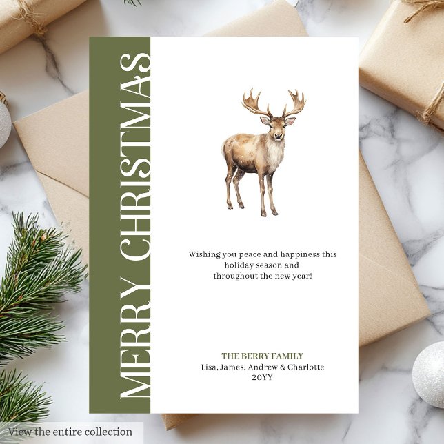Moderna jordnära färger minimalistisk hösthälsning julkort (Modern Earthy Colors Minimalist Holiday Greeting)
