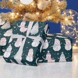 Moderna jul snömän snöflingor presentpapper