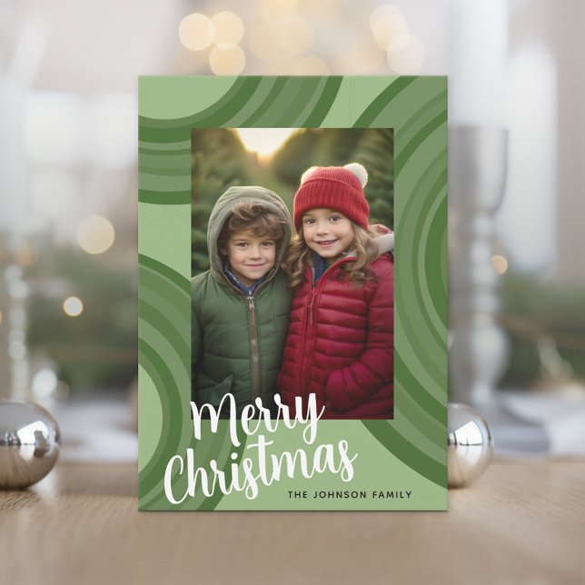 Moderna julcirklar med Helgdag Photo Julkort (Photo Christmas Card)