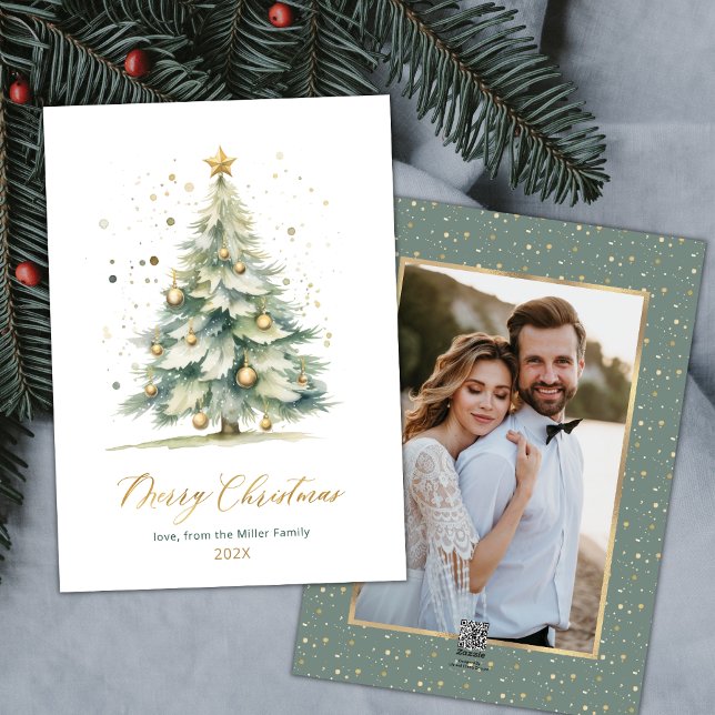 Moderna julgran en bild julkort (Skapare uppladdad)