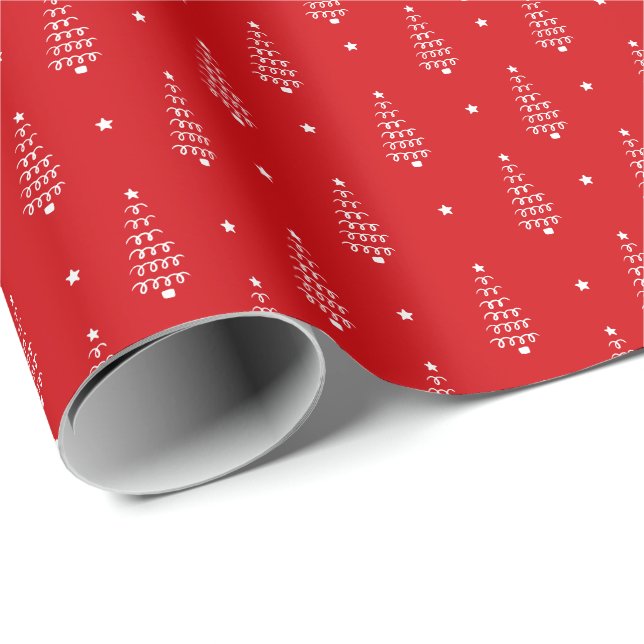 Moderna julgranar & stjärnor högtid presentpapper (Rullad Hörn)