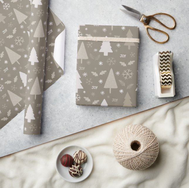 Moderna julgranar Taupe Presentpapper (Hantverk)