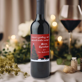 Moderna julklappar vinflaska etikett