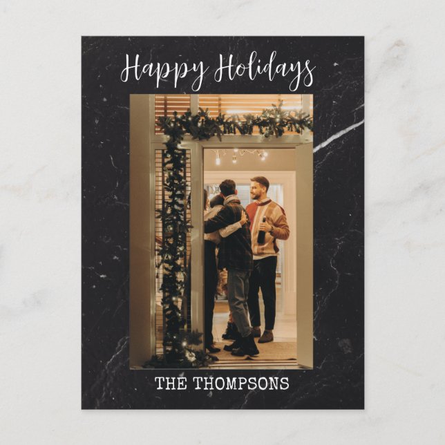 moderna julkort för mörk grönt elegant helg vykort (Framsida)