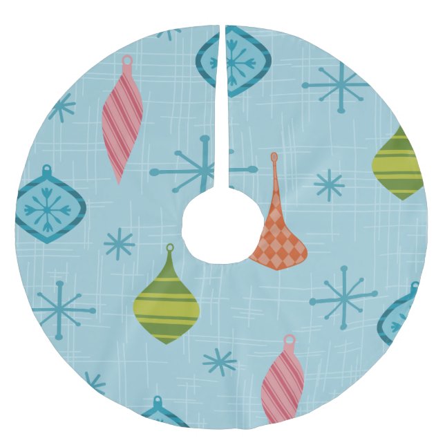 Moderna julprydnader i mitten av århundradet julgransmatta borstad polyester (Framsidan)