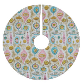 Moderna julprydnader i mitten av århundradet julgransmatta borstad polyester