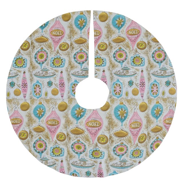 Moderna julprydnader i mitten av århundradet julgransmatta borstad polyester (Framsidan)