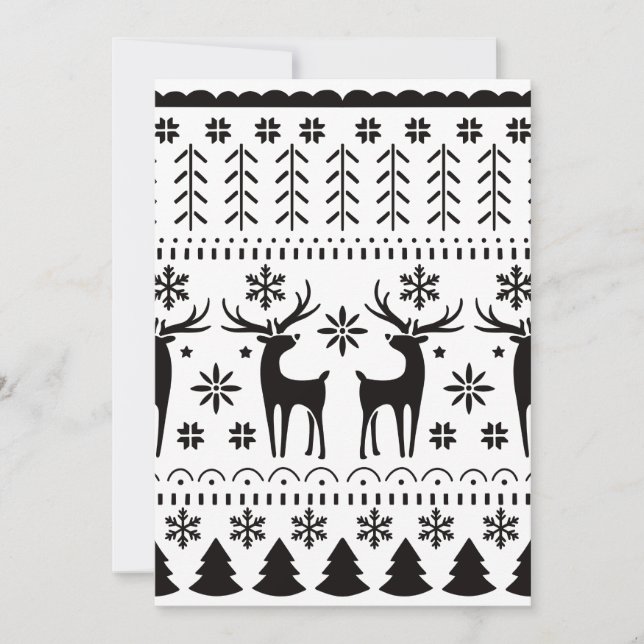 Moderna julrenar i folkkonststil julkort (Framsida)