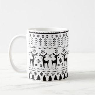 Moderna julrenar i folkkonststil kaffemugg