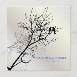 moderna kärlek fåglar rustika lanthölliga bröllop inbjudningar