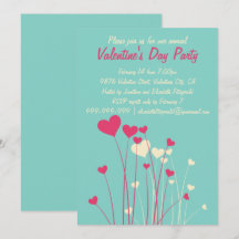 Moderna Kärlek Heart Flowers Valentines Party