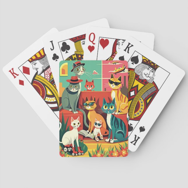 Moderna katter på vaccinering i mitten av århundra casinokort (Baksidan)