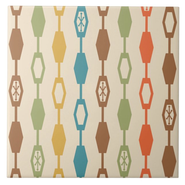 Moderna kedjor i mitten av århundradet, flerfärgad kakelplatta (Framsidan)