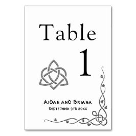 Moderna keltiska symboler och blad bordsnummer