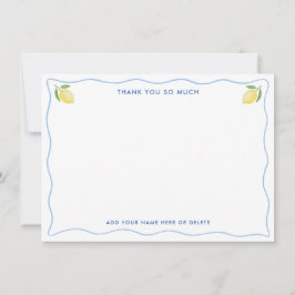 Moderna Kladdiga Citroner Medelhavsbröllopsfest Tack Kort