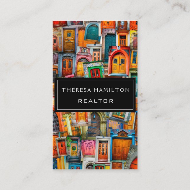 Moderna klassikerdörrar för yrkesmässig fastighet visitkort (Framsida)