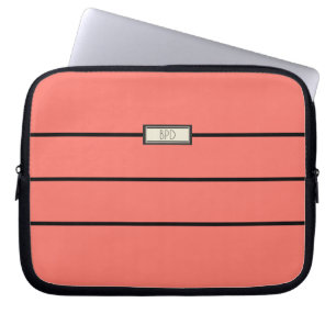 Moderna klassiska monogram initialer Stilfull kora Laptop Fodral