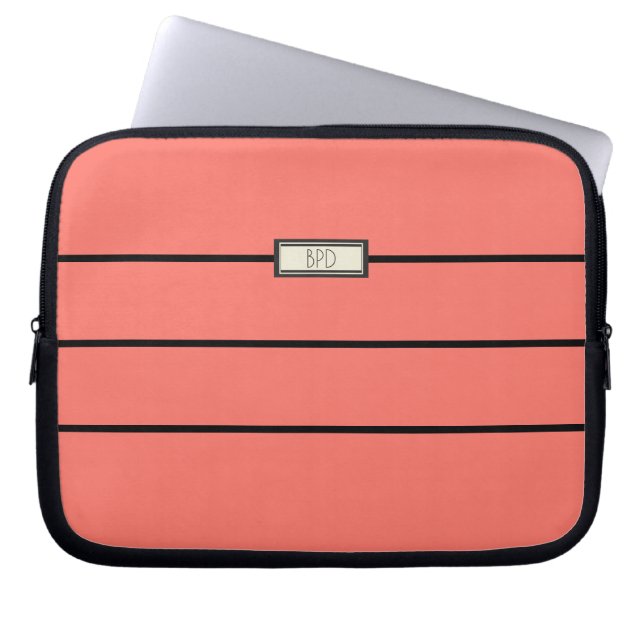 Moderna klassiska monogram initialer Stilfull kora Laptop Fodral (Framsidan)