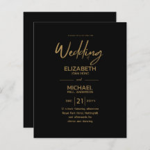 Moderna klassiska svarta guld budget bröllopsinbju