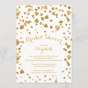 Moderna konfetti Hearts Inbjudningskort för möhipp