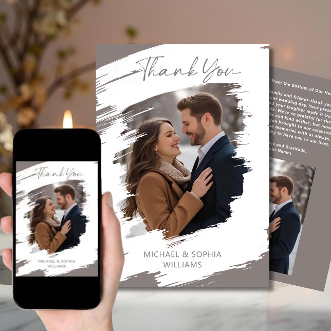 Moderna Konstnärliga Bröllop Tacksamt Vinter Grå Inbjudningar (Skapare uppladdad)