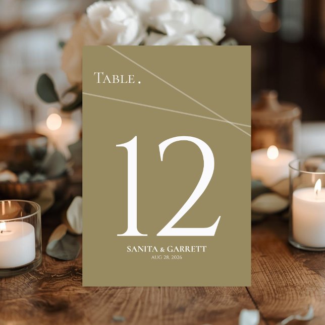 Moderna korsande linjer  bordsnummer (Modern Table Number Design)