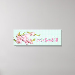 Moderna Körsbärsblommor Mintgrön Hej Vacker! Canvastryck