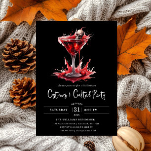 Moderna kostymer och Cocktail Halloween fest Inbjudningar